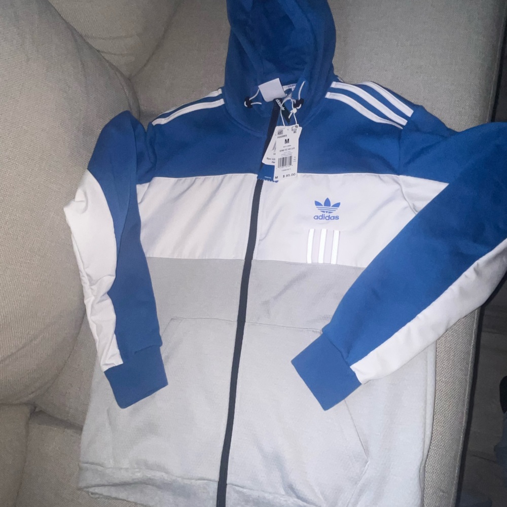 Adidas ID96 Full Zip Hoodie - Blue and White - Picture 4 of 4